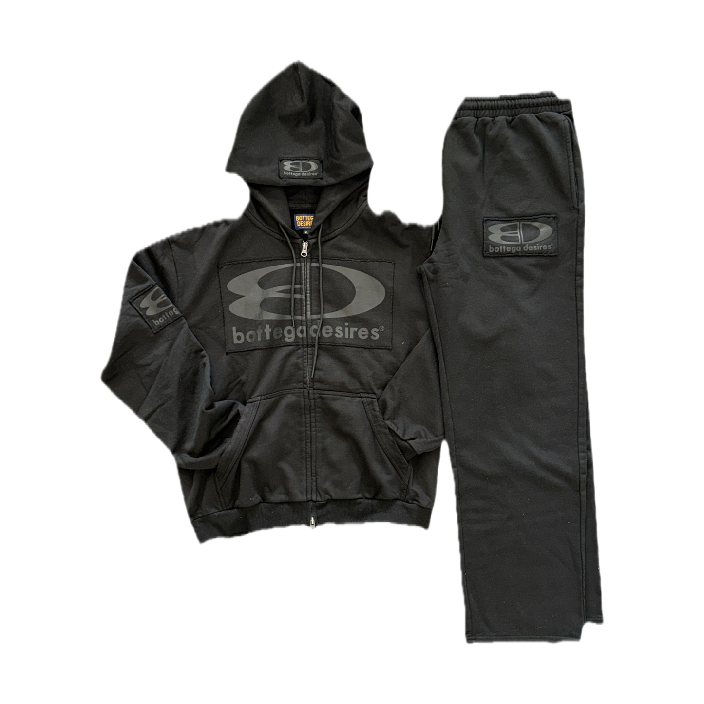 Bottega Desires Black Tech Sweatsuit Set