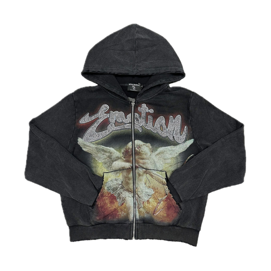 Mixed Emotions Rhinestone Black Hoodie