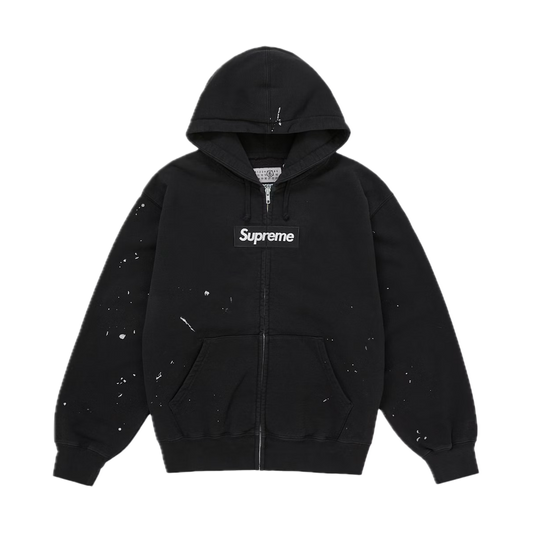 Supreme MM6 Maison Margiela Box Logo Zip Up Hooded Sweatshirt Black