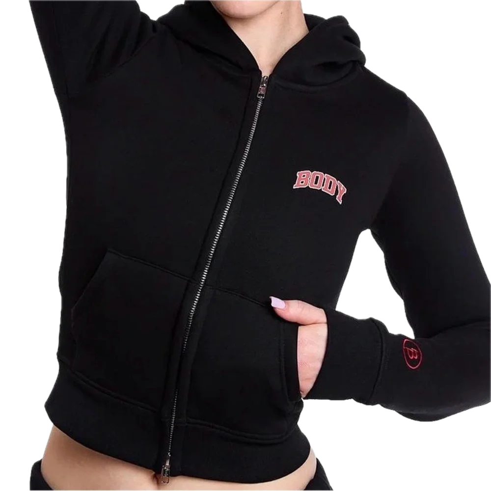 Body By Raven Hoodie Black Top