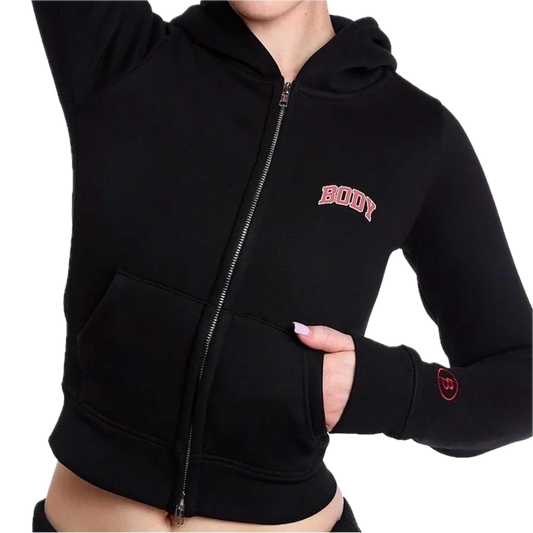 Body By Raven Hoodie Black Top